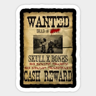 Skull X Bones Wanted Poster Sticker